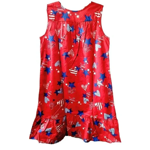 Anthony Richards VTG Americana Heart Star Mumu Patio Dress Sleeveless Women's 2X - Picture 6 of 12